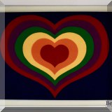 A11. Rainbow heart artwork on fabric. 